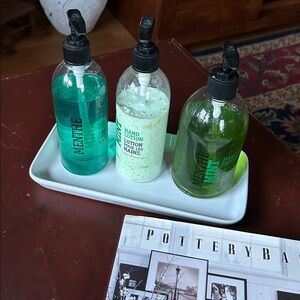 New White Stoneware Ceramic Tray Organizer 10”x5”, new in box. Caddy for sink.